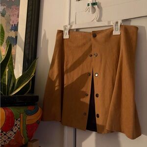 Tan Button-Front Women's Skirt